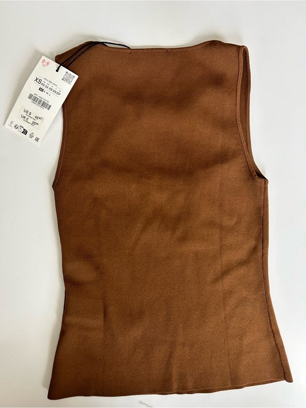 ZARA Brown Sleeveless Tank Top with Gold-Tone Buckle Cutouts - Picture 7 of 7